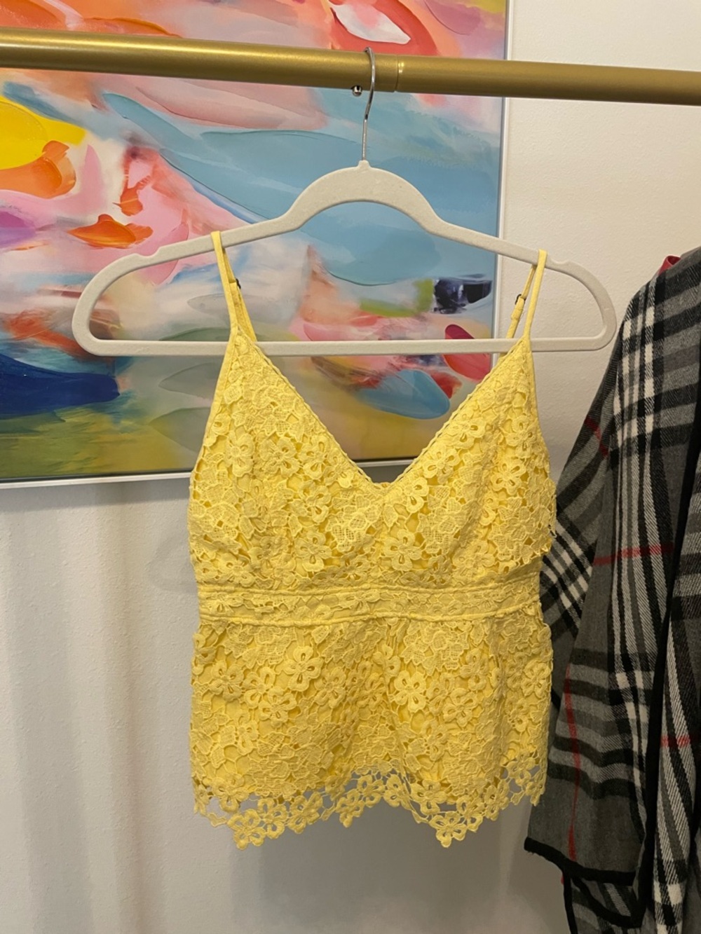 Abercrombie & Fitch Yellow Lace Camisole Top Small. Summer vacation spring